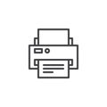 Printer and paper document outline icon Royalty Free Stock Photo