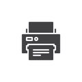 Printer and paper document vector icon Royalty Free Stock Photo