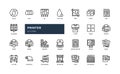 printer plotter and print product electronic office detailed outline line icon set Royalty Free Stock Photo