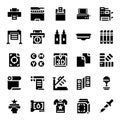 Printer and plotter solid icons