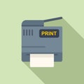 Printer print icon flat vector. Digital machine