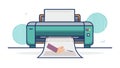 Printer Printing Document for Office and Home Use, vector design Generative AI Royalty Free Stock Photo