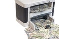 Printer printing fake dollar bills