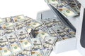 Printer printing fake dollar bills Royalty Free Stock Photo