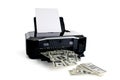 Printer printing money Royalty Free Stock Photo