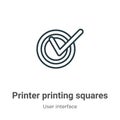 Printer printing squares outline vector icon. Thin line black printer printing squares icon, flat vector simple element Royalty Free Stock Photo