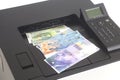 Printer printing Swiss francs, currency of switzerland