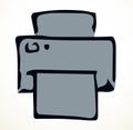 The printer is printing. Vector drawing icon Royalty Free Stock Photo