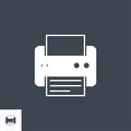 Printer related vector glyph icon. Royalty Free Stock Photo