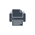 Printer related vector glyph icon. Royalty Free Stock Photo