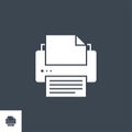 Printer related vector glyph icon. Royalty Free Stock Photo