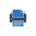 Printer related vector glyph icon. Royalty Free Stock Photo