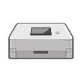 printer scanner document cartoon vector illustration Royalty Free Stock Photo