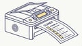 Printer scanning document, office equipment technology icon vector design Generative AI