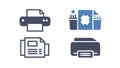Printer and Scanning Icons, Office Equipment and Document Handling, vector design Generative AI Royalty Free Stock Photo