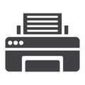 Printer solid icon, fax and office, vector