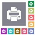 Printer solid square flat icons