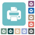 Printer solid rounded square flat icons