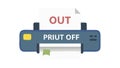 Printer Status Indicator OUT PRIUT OFF Vector Icon, vector design Generative AI Royalty Free Stock Photo