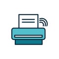 Printer technology wifi internet of things line and fill icon