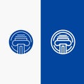Printer, Type, Typewriter, Writer Line and Glyph Solid icon Blue banner Line and Glyph Solid icon Blue banner
