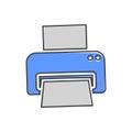 Printer vector icon cartoon style on white isolated background Royalty Free Stock Photo