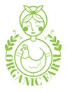 PrintFarm logotype with woman and chicken