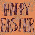 PrintHappy Easter Letters Print on Ornamental Background