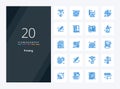 20 Printing Blue Color icon for presentation Royalty Free Stock Photo