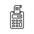 Printing Calculator icon vector sign and symbol isolated on whit