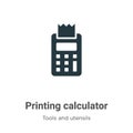 Printing calculator vector icon on white background. Flat vector printing calculator icon symbol sign from modern tools and