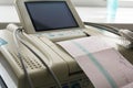 Printing of cardiogram report coming out from Electrocardiograph in labour ward Royalty Free Stock Photo