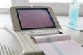 Printing of cardiogram report coming out from Electrocardiograph in labour ward Royalty Free Stock Photo