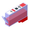 Printing cartridge icon, isometric style