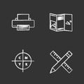 Printing chalk icons set Royalty Free Stock Photo