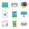 Printing color icons set