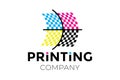 Printing Company Logo Design with Square Cross Royalty Free Stock Photo