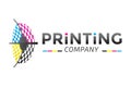 Printing Company Logo Design wit CMYK Colors and Cross Royalty Free Stock Photo