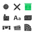 Printing glyph icons set Royalty Free Stock Photo