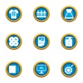 Printing house icons set, flat style Royalty Free Stock Photo