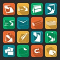 Printing house web flat color icons set