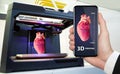 Printing human organs in a 3D printer. Royalty Free Stock Photo