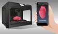 Printing human organs in a 3D printer. Royalty Free Stock Photo