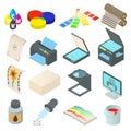 Printing icons set, simple style Royalty Free Stock Photo