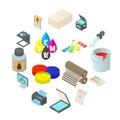 Printing icons set, simple style Royalty Free Stock Photo