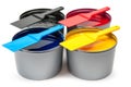 Printing inks on white background Royalty Free Stock Photo