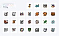 25 Printing Line Filled Style icon pack Royalty Free Stock Photo