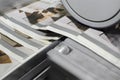 Printing machine during magazine print production