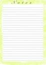 Printing paper note, optimal A4 size. Lined paper for notebook, diary,letters, notes. With watercolor illustration frame