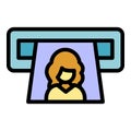 Printing photo icon vector flat